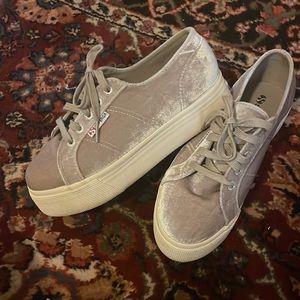 Superga Size 38 velvet mauve/grey sneakers. GUC, little wear, no box